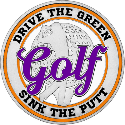 Purple "Golf" with Orange Outer Circular Borders